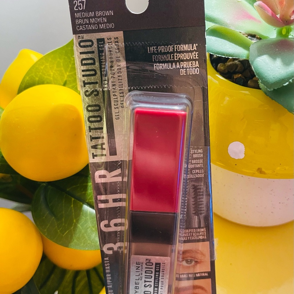 NIB Maybelline Tattoo Studio Brow Styling Gel, 257 Medium Brown - Picture 6 of 7